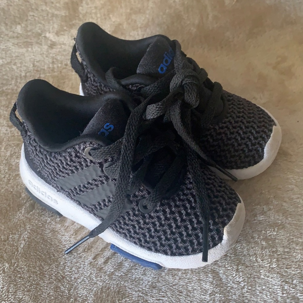 Adidas Kid’s Black/White/Navy Sneakers
